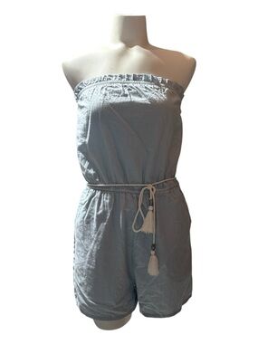 Forever 21 Light Denim Strapless Romper Jumpsuit Size S NWT